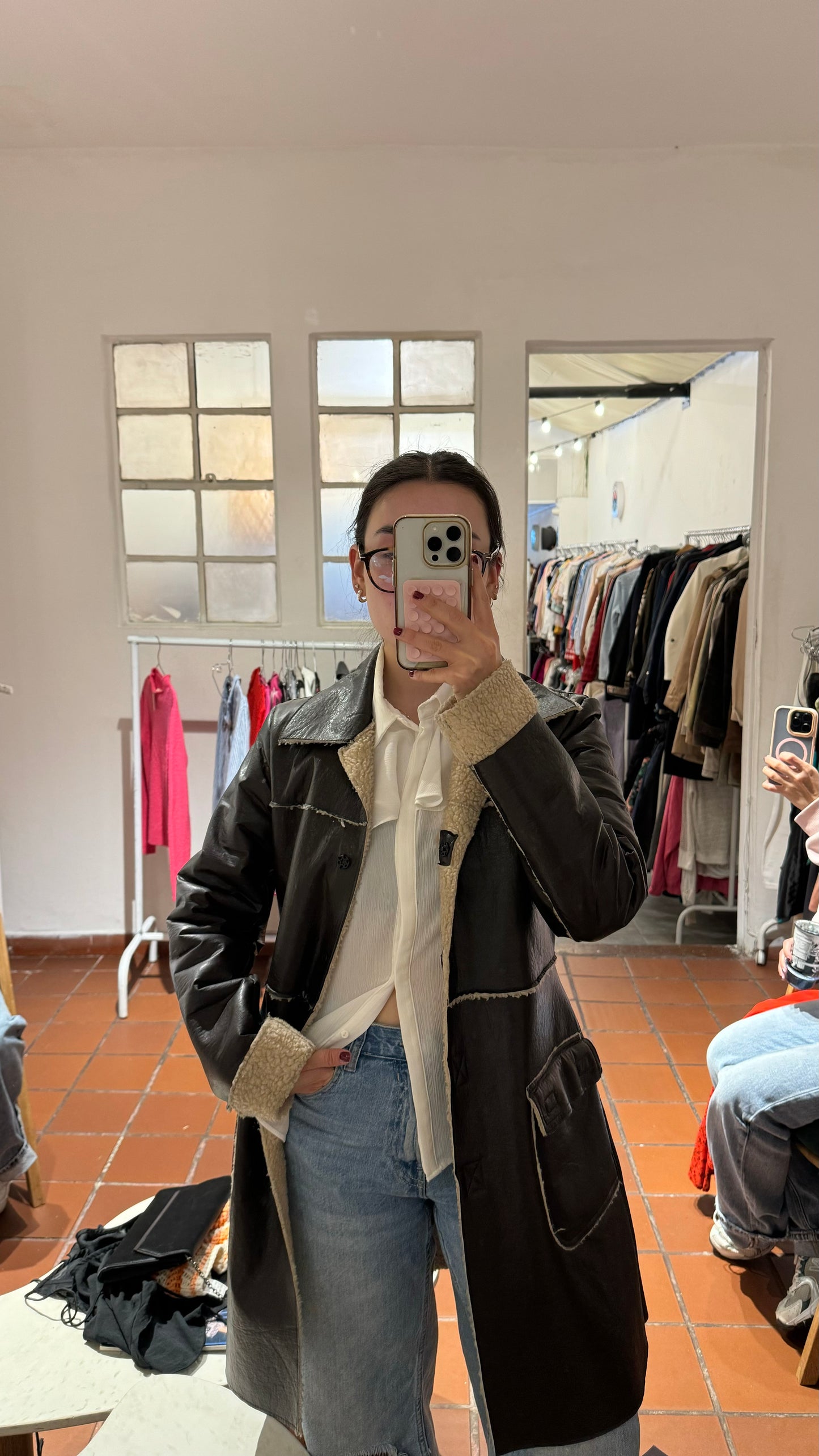 Chaqueta aviador larga