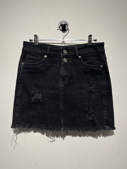 Falda denim negra