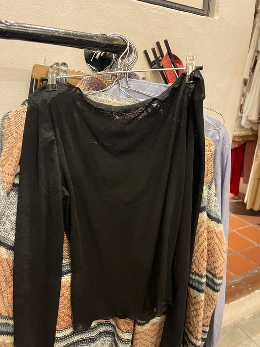 blusa negra transparente
