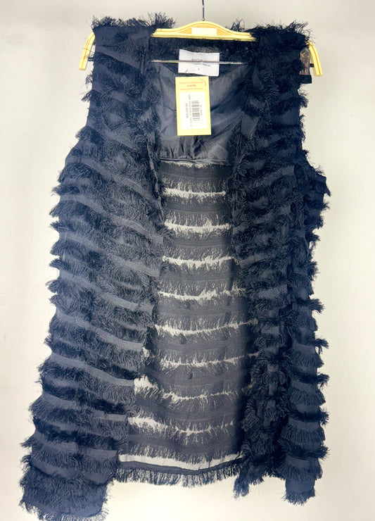 Chaleco flecos negro