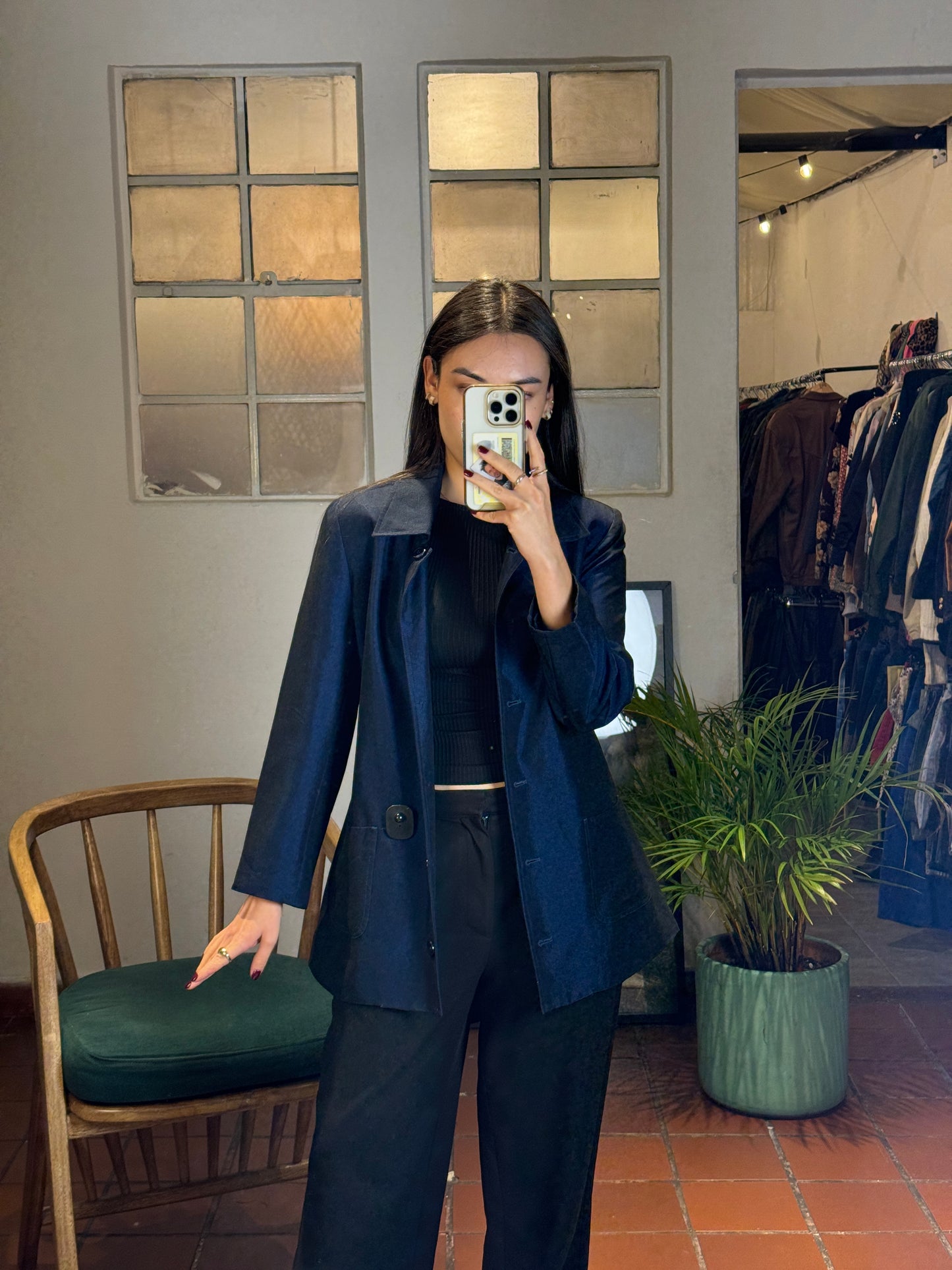 Blazer tornasol azul