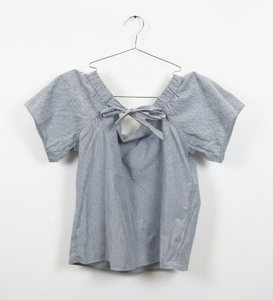 Blusa a cuadros azul bebé