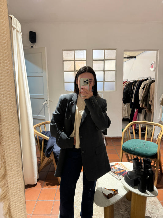 Blazer oversized gris