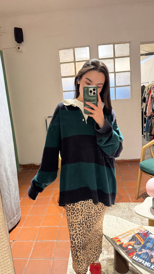 Saco en lana cuello blanco