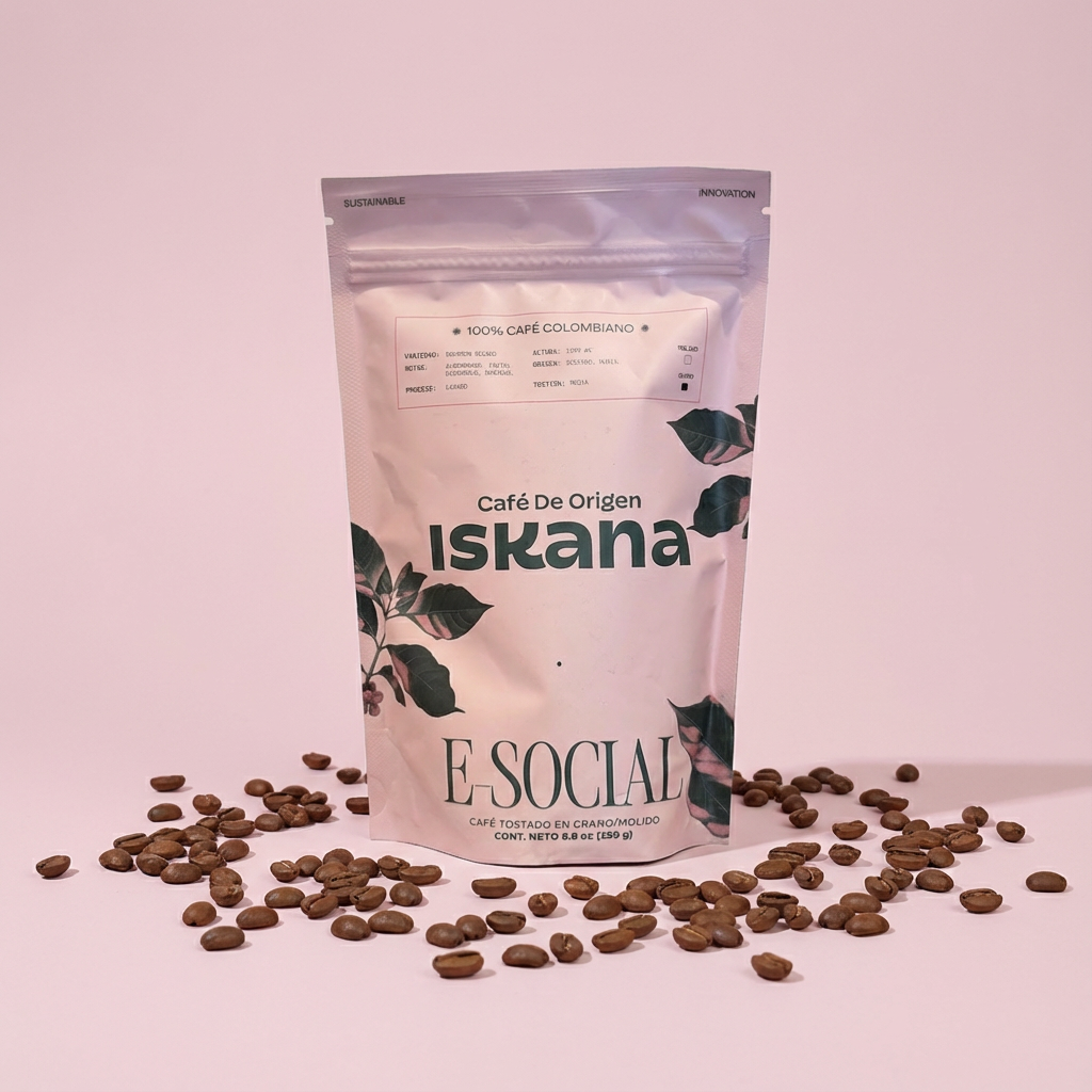 Café de especialidad Bourbon Rosado tostión media E-Social X ISKANA