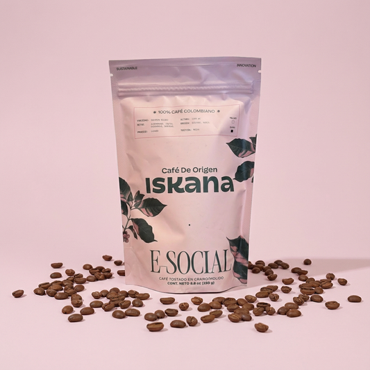 Café de especialidad Bourbon Rosado tostión media E-Social X ISKANA