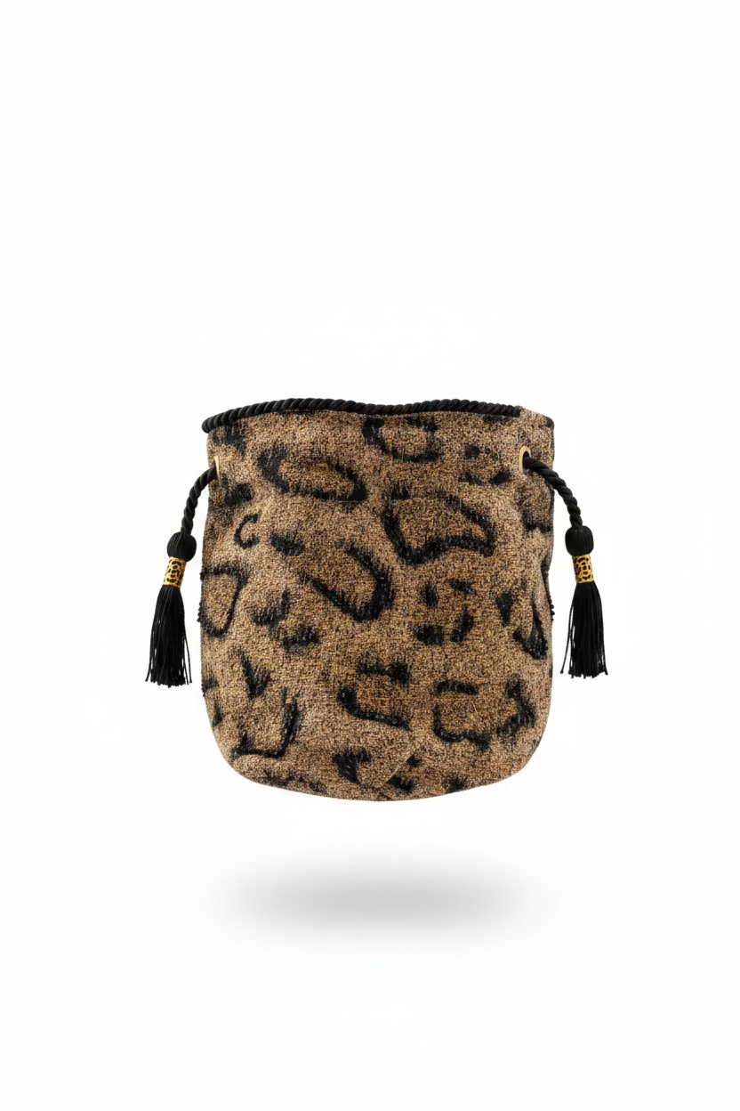 Bucket Bag Boucle Animal Print Dorado - NOUR
