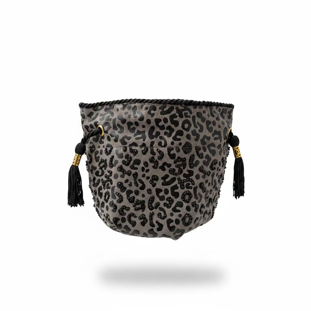 Bucket Bag Black Lepard - NOUR